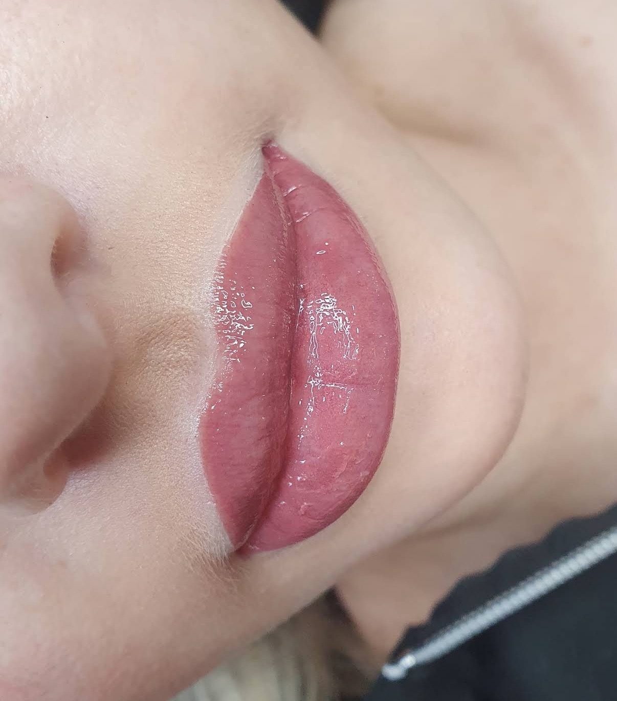 Lip blush close-up