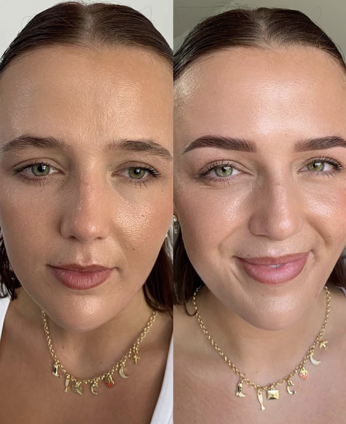 Ombre brows before and after